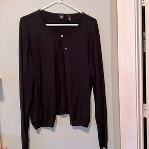 Gap Modern Rib Cardigan Black Size L